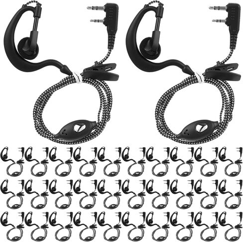 Kingdder 30 Pack Two Way Radio Prote مع Mic 2 Pin Walkie Talkie Bulk Earhook سماعة الرأس متوافقة مع Retevis RT22 RT21 RT68 RT68H H777 H777H RT86A RT86S ، BAOFENG BF-888S BF-T26 in Saudi Arabia