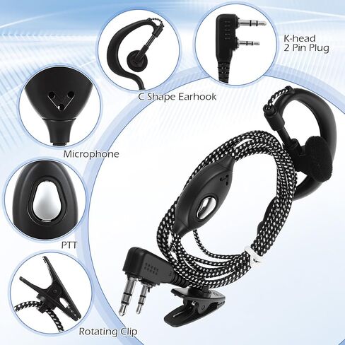 Kingdder 30 Pack Two Way Radio Prote مع Mic 2 Pin Walkie Talkie Bulk Earhook سماعة الرأس متوافقة مع Retevis RT22 RT21 RT68 RT68H H777 H777H RT86A RT86S ، BAOFENG BF-888S BF-T26 in Saudi Arabia