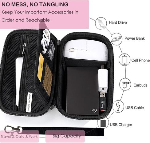 قضية سفر منظم هارق منظم لجهاز MacBook Power Adapter Cables Power Bank Apple Magic Mouse USB Flash Disk SD Drive Hard Accessories Portable Case. in Kuwait