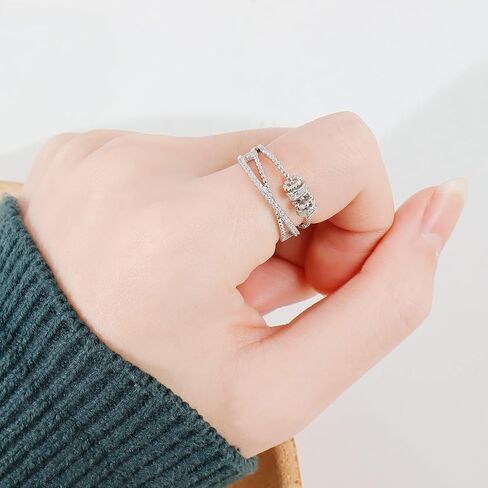 To My Daughter Ring Fidget Ring for Women Gifts for Christmas Daughter Gift from Mom Anxiety Worry Ring Adjustable Open Ring Multi-layered Spinner Rings for Relief Stocking Stuffers in Kuwait