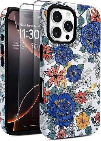 J.West متوافق مع iPhone 16 Pro Max case6.9 بوصة مع 2 حزمة شاشة زجاجية مقسّر in Kuwait