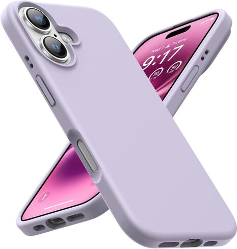Ouxul مصمم لـ iPhone 16 Case 6.1 "-غطاء سائل سائل نحيف مع [بطانة الألياف الدقيقة المضادة للخلع] ، حماية كاملة من 3 طبقات (أسود) (أسود) in Kuwait