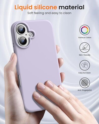 Ouxul مصمم لـ iPhone 16 Case 6.1 "-غطاء سائل سائل نحيف مع [بطانة الألياف الدقيقة المضادة للخلع] ، حماية كاملة من 3 طبقات (أسود) (أسود) in Kuwait