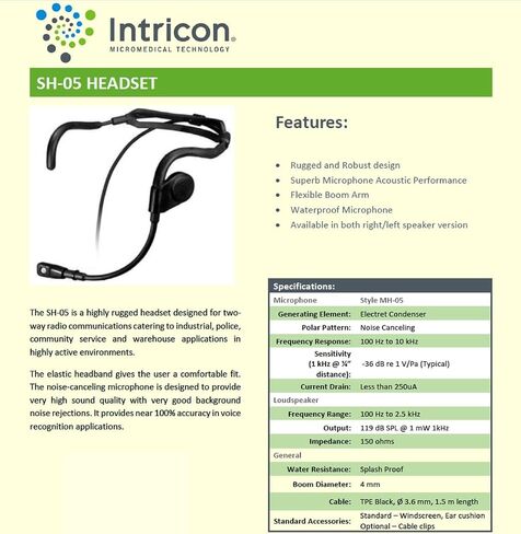 SH05 Microphone Headset with Single Ear Piece. Noise Cancelling Boom Mic. Lightweight, Sturdy Excellent for Hands Free Communication, Radio Operation, Walkie Talkie, Drive-in Staff, Military in Saudi Arabia
