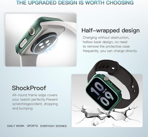 1PCS CASE المقاومة للماء لشركة Apple Watch ، غطاء محكم ISWATCH COVERT SLAW GUARD HD FULTRA-SHIN in Saudi Arabia