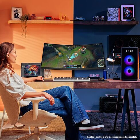HP OMEN 34 بوصة WQHD 180Hz ألعاب منحنية ، شاشة QHD واسعة (3440 × 1440) ، لوحة VA ، VESA DisplayHDR 400 ، 1MS MPRT (مع Overdrive) ، AMD Freesync Premium Technology ، Black 34C G2 (2025) in Kuwait
