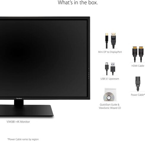 ViewSonic VX4381-4K 43" UHD 4K Monitor Widescreen with HDR10 Support, Eye Care, HDMI, USB, DisplayPort (Renewed) in Saudi Arabia