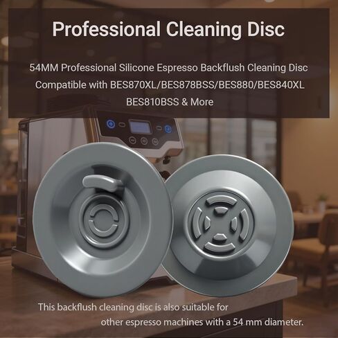 2PCS 54MM Espresso Backflush Cleaning Disc for Breville Machines - Professional Breville Cleaning Disc Compatible with BES870XL, BES878BSS, BES880 & More - Durable Blind Filter Disk for Deep Cleaning in Saudi Arabia