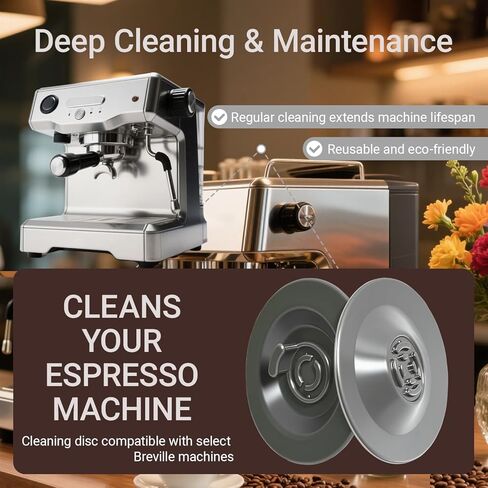 2PCS 54MM Espresso Backflush Cleaning Disc for Breville Machines - Professional Breville Cleaning Disc Compatible with BES870XL, BES878BSS, BES880 & More - Durable Blind Filter Disk for Deep Cleaning in Saudi Arabia