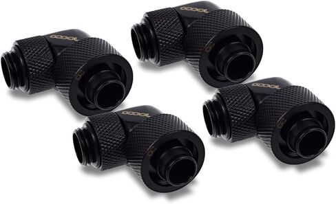 Alphacool Eiszapfen 16/10mm Compression Fitting, 90 Degree Rotary, Deep Black, 4-Pack in Saudi Arabia