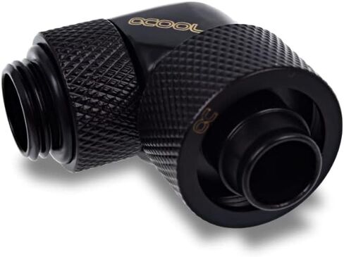 Alphacool Eiszapfen 16/10mm Compression Fitting, 90 Degree Rotary, Deep Black, 4-Pack in Saudi Arabia