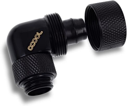Alphacool Eiszapfen 16/10mm Compression Fitting, 90 Degree Rotary, Deep Black, 4-Pack in Saudi Arabia