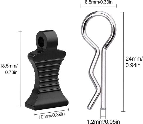 4-Pack Universal RC Body Clips with Tabs, Metal Handled Clips for 1/12 1/10 1/8 RC Cars and Trucks, Heavy Duty Body Mounting Clips Shell Replacement (Black) in Kuwait