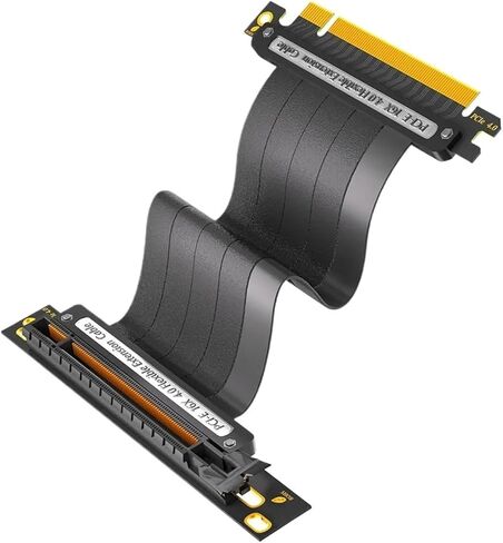 PCI-E 4.0 16x High Speed PCIe Riser 90/180° Silver-Plated Cable 64GBS for RTX3090ti RX6900XT GPU Extension Cable Graphics Card(90 Degree 25 CM) in Saudi Arabia