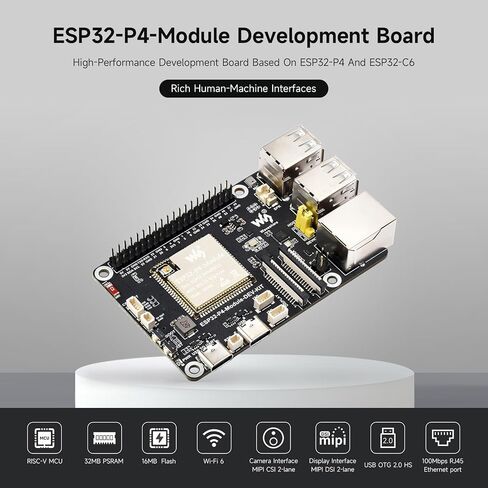 Waveshare ESP32-P4-Module High-Performance Development Board, Based On ESP32-P4 and ESP32-C6, Supports Wi-Fi 6 and Bluetooth 5/BLE, Includes Speaker in Saudi Arabia