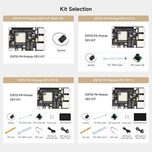 Waveshare ESP32-P4-Module High-Performance Development Board, Based On ESP32-P4 and ESP32-C6, Supports Wi-Fi 6 and Bluetooth 5/BLE, Includes Speaker in Saudi Arabia