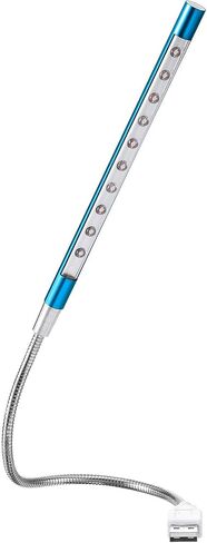Generic USB Task Lamps, Blue Laptop Lamp, 10 LED Lights, Flexible Geeseneck, Eye Protection, DC 5V, 160 x 9.5mm, 410mm Total Length in Saudi Arabia