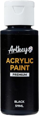 مجموعة طلاء أكريليك Artkey - 24 لونًا 2oz/59ml مجموعة طلاء أكريليك للفنانين المحترفين للقماش والجلد الصخري وبيضة عيد الفصح والخشب والسيراميك والزجاج لوحة فنية حرفية in Kuwait