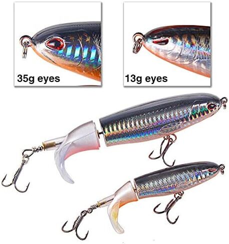 Whopper Popper Topwater Floating Fishing Fishing Tail Tail for Bass - 10 Color و 3 Size in Saudi Arabia