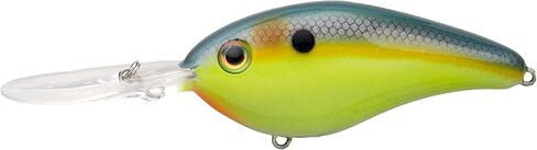 Strike King (HC6XDE-539) 6XD Elite Fishing Lure, Deep Diving Crankbait, 1-Ounce, Unique Curved Bill, Dives to 19-Feet, Rattle Chambers, Size 1 Mustad Triple Grip Hooks, Chartreuse Sexy Shad 2.0 in Saudi Arabia