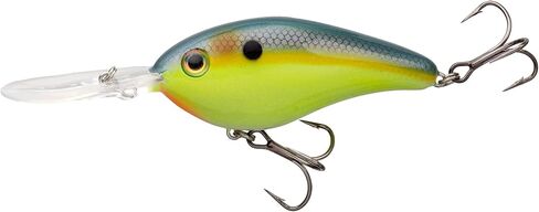 Strike King (HC6XDE-539) 6XD Elite Fishing Lure, Deep Diving Crankbait, 1-Ounce, Unique Curved Bill, Dives to 19-Feet, Rattle Chambers, Size 1 Mustad Triple Grip Hooks, Chartreuse Sexy Shad 2.0 in Saudi Arabia