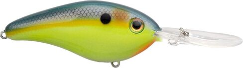 Strike King (HC6XDE-539) 6XD Elite Fishing Lure, Deep Diving Crankbait, 1-Ounce, Unique Curved Bill, Dives to 19-Feet, Rattle Chambers, Size 1 Mustad Triple Grip Hooks, Chartreuse Sexy Shad 2.0 in Saudi Arabia