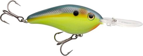 Strike King (HC6XDE-539) 6XD Elite Fishing Lure, Deep Diving Crankbait, 1-Ounce, Unique Curved Bill, Dives to 19-Feet, Rattle Chambers, Size 1 Mustad Triple Grip Hooks, Chartreuse Sexy Shad 2.0 in Saudi Arabia