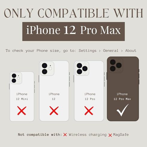 الحالات Walli لـ iPhone 12 Pro Max Case Aesthetic Wallet Phone Card Card ، يحمل بشكل آمن ما يصل إلى بطاقتين - غطاء هاتف لطيف وعصري للنساء ، يناسب iPhone 12 Pro Max ، مع حزام Kickstand & Finger in Kuwait