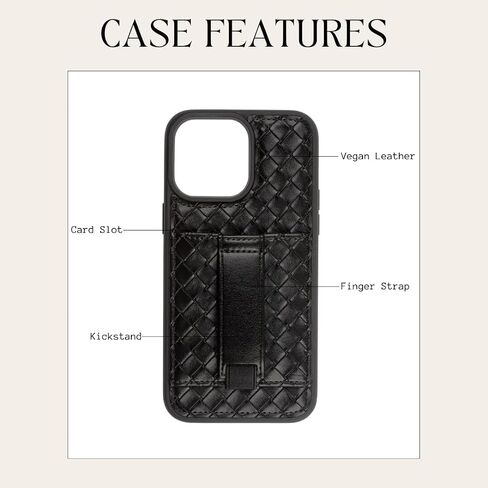 الحالات Walli لـ iPhone 12 Pro Max Case Aesthetic Wallet Phone Card Card ، يحمل بشكل آمن ما يصل إلى بطاقتين - غطاء هاتف لطيف وعصري للنساء ، يناسب iPhone 12 Pro Max ، مع حزام Kickstand & Finger in Kuwait