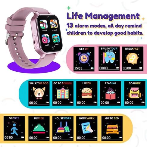 Kids Smart Watch – Touchscreen, 20+ Games, Audio Bedtime Stories, Camera, Pedometer, Music Player, Alarm, Calendar, No APP or SIM Needed – Gift for Boys & Girls Ages 3-12 (Black) in Saudi Arabia