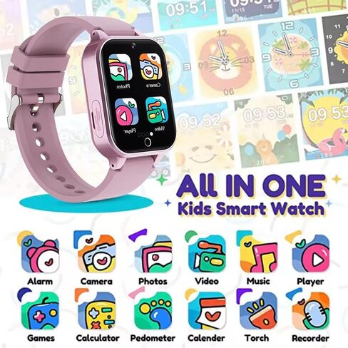 Kids Smart Watch – Touchscreen, 20+ Games, Audio Bedtime Stories, Camera, Pedometer, Music Player, Alarm, Calendar, No APP or SIM Needed – Gift for Boys & Girls Ages 3-12 (Black) in Saudi Arabia