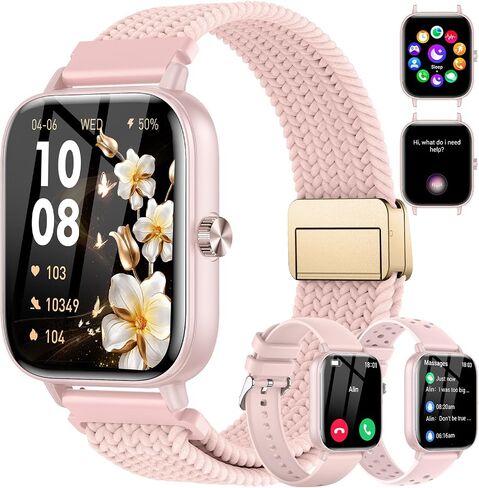 Watch Smart Watch للنساء ، 1.83 '' HD HD Smartwatch مع مكالمات/إجراء مكالمات من Bluetooth ، و IP68 Tracker للياقة البدنية مع 150+ أوضاع رياضية/نشاط/نوم لنظام التشغيل iOS/Android (أبيض) in Kuwait