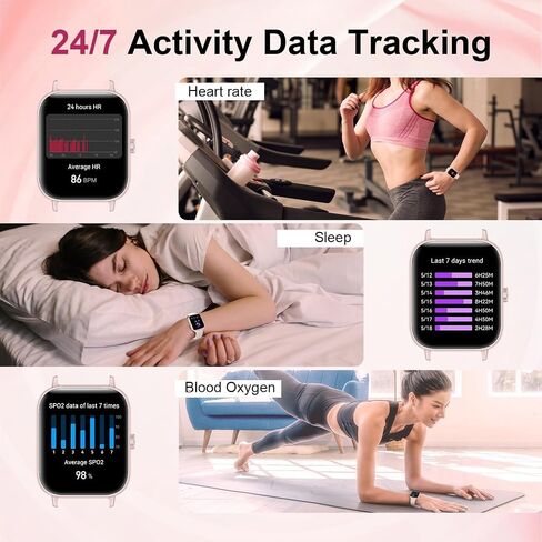 Watch Smart Watch للنساء ، 1.83 '' HD HD Smartwatch مع مكالمات/إجراء مكالمات من Bluetooth ، و IP68 Tracker للياقة البدنية مع 150+ أوضاع رياضية/نشاط/نوم لنظام التشغيل iOS/Android (أبيض) in Kuwait