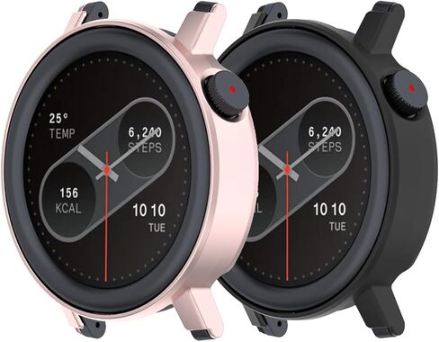 حالة CMF Watch 3 Pro Smartwatch و Uyrurel PC Hollow Watch Case و Anti Fall and Scratch Resistant و High Definition و Sharparent و Black+Silver ， 2 Pack in Kuwait