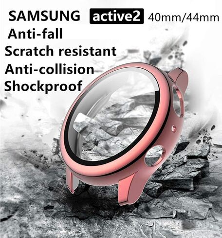 متوافق مع Galaxy Watch النشط 2 40 مم 44 مم حامي الشاشة Case Ultra HD الزجاج المقسى بشكل عام حافة الدفاع عن الغطاء الصلب الواقي للوقاية من أجل 2 40 مم 44 ملم in Saudi Arabia