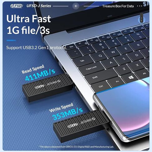 ORICO 405 MB/s Flash Drive 128GB, Memory Stick USB3.2 Reading Thumb Drive with Keychain USB Flash Drive Metal USB Drive Data Storage Compatible with Computer/Laptop（UFSD） in Saudi Arabia