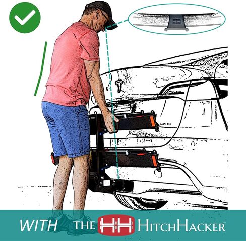 Hitchhacker - رف الدراجات وجهاز تثبيت حامل الشحن لمستقبلات عقبة السحب 2 "، أسود مع اتصال مغناطيسي in Saudi Arabia