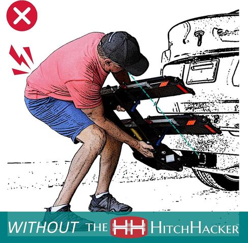 Hitchhacker - رف الدراجات وجهاز تثبيت حامل الشحن لمستقبلات عقبة السحب 2 "، أسود مع اتصال مغناطيسي in Saudi Arabia