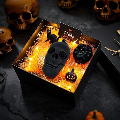 Halloween USB Flash Drive 32GB - Skull Shape with Beaded Chain USB 2.0 Memory Stick, 40MB/s Speed FAT32 Format, Gift Box for Horror Cosplay/Party Accessories (Black) in Saudi Arabia