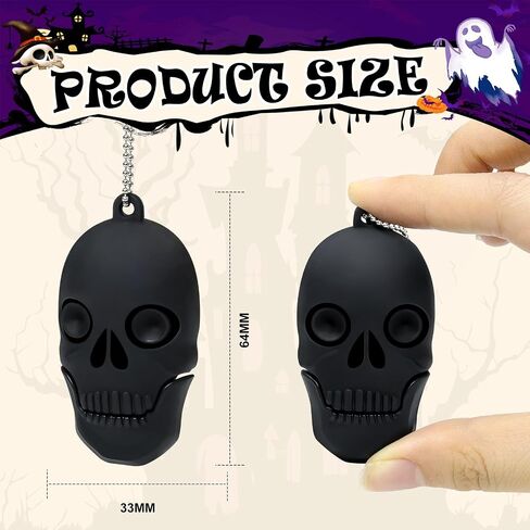 Halloween USB Flash Drive 32GB - Skull Shape with Beaded Chain USB 2.0 Memory Stick, 40MB/s Speed FAT32 Format, Gift Box for Horror Cosplay/Party Accessories (Black) in Saudi Arabia
