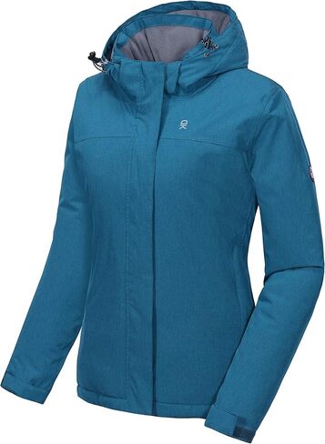 سترة Little Donkey Andy النسائية المقاومة للماء للتزلج على الجليد، معطف دافئ مقاوم للرياح مع غطاء رأس قابل للفصل in Kuwait