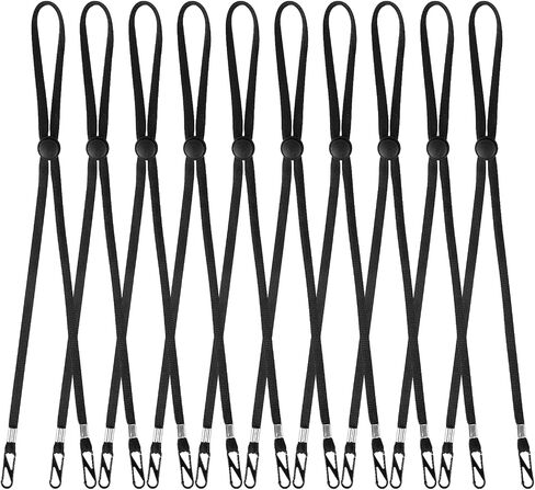 Hat Strap 10PCS, Adjustable with Clips Windproof Elastic Cap Anti Loss Chin Cord Removable Chin Strap Hat for Outdoor Activities Golfing Fishing Boating Anti-Lost and Anti-Wind (Black) in Saudi Arabia