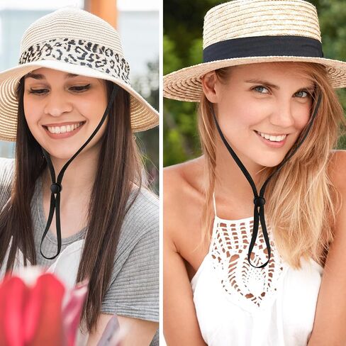 Hat Strap 10PCS, Adjustable with Clips Windproof Elastic Cap Anti Loss Chin Cord Removable Chin Strap Hat for Outdoor Activities Golfing Fishing Boating Anti-Lost and Anti-Wind (Black) in Saudi Arabia