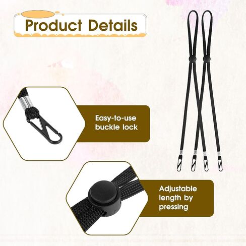 Hat Strap 10PCS, Adjustable with Clips Windproof Elastic Cap Anti Loss Chin Cord Removable Chin Strap Hat for Outdoor Activities Golfing Fishing Boating Anti-Lost and Anti-Wind (Black) in Saudi Arabia