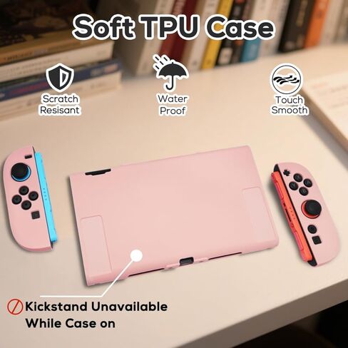 TIKOdirect Protective Case for Switch 2, Soft Skin Full Protective Cover with Classic Color, Silicone Slim Shockproof Back and Grip Case Only for Switch 2 2025, Pink in Kuwait