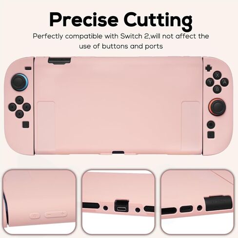 TIKOdirect Protective Case for Switch 2, Soft Skin Full Protective Cover with Classic Color, Silicone Slim Shockproof Back and Grip Case Only for Switch 2 2025, Pink in Kuwait