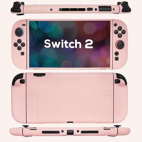 TIKOdirect Protective Case for Switch 2, Soft Skin Full Protective Cover with Classic Color, Silicone Slim Shockproof Back and Grip Case Only for Switch 2 2025, Pink in Kuwait