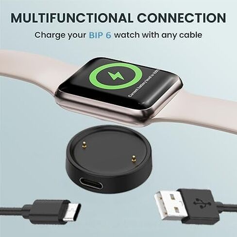 2 عبوة لـ Amazfit Bip 6/Active 2/Active 2 Square Charger ، شحن Dock والكابلات المتوافقة مع AmazFit Bip 6 Smart Watch Charger in Saudi Arabia