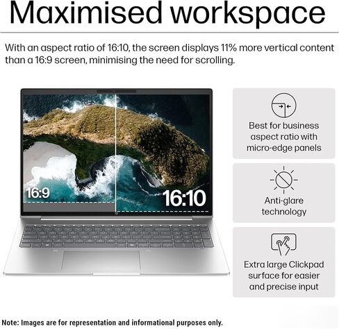 HP probook 460 G11 16 "IPS Wled Wuxga Display Laptop ، Intel Core Ultra 7 155U ، 64GB RAM 2TB SSD ، لوحة مفاتيح الإضاءة الخلفية ، قارئ بصمات الأصابع ، Wi-Fi 6E ، Bluetooth 5.3 ، Windows 11 Pro ، Pike Silver in Saudi Arabia