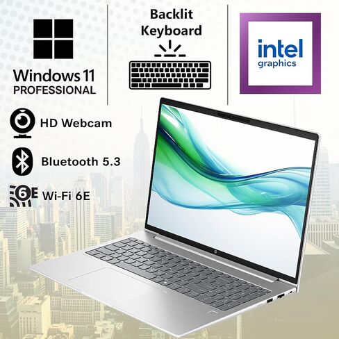 HP probook 460 G11 16 "IPS Wled Wuxga Display Laptop ، Intel Core Ultra 7 155U ، 64GB RAM 2TB SSD ، لوحة مفاتيح الإضاءة الخلفية ، قارئ بصمات الأصابع ، Wi-Fi 6E ، Bluetooth 5.3 ، Windows 11 Pro ، Pike Silver in Saudi Arabia